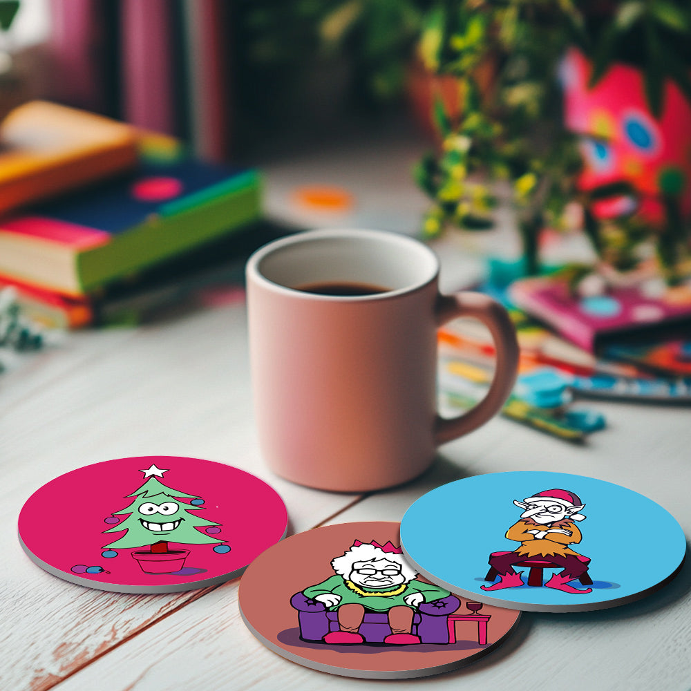 Paint by numbers 6" Coasters (4 pieces) - Creative Christmas Gift 2