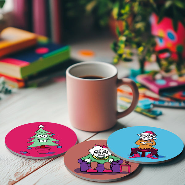Paint by numbers 6" Coasters (4 pieces) - Creative Christmas Gift 2