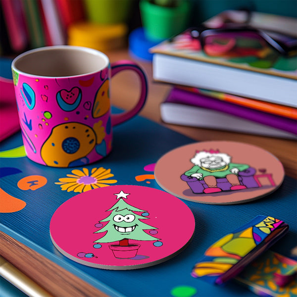 Paint by numbers 6" Coasters (4 pieces) - Creative Christmas Gift 2