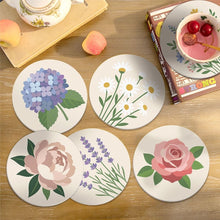 Load image into Gallery viewer, Paint by numbers 4" Coasters (6 pieces) - Pastel Bouquet