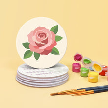 Load image into Gallery viewer, Paint by numbers 4" Coasters (6 pieces) - Pastel Bouquet