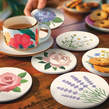 Load image into Gallery viewer, Paint by numbers 4" Coasters (6 pieces) - Pastel Bouquet