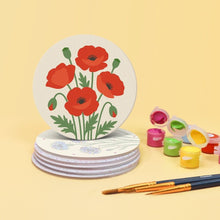 Load image into Gallery viewer, Paint by numbers 4" Coasters (6 pieces) - Wildflowers