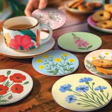 Load image into Gallery viewer, Paint by numbers 4" Coasters (6 pieces) - Wildflowers