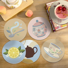 Load image into Gallery viewer, Paint by numbers 4" Coasters (6 pieces) - Tea Time