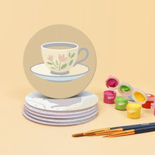 Load image into Gallery viewer, Paint by numbers 4" Coasters (6 pieces) - Tea Time