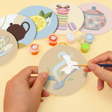 Load image into Gallery viewer, Paint by numbers 4" Coasters (6 pieces) - Tea Time