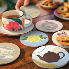 Load image into Gallery viewer, Paint by numbers 4" Coasters (6 pieces) - Tea Time