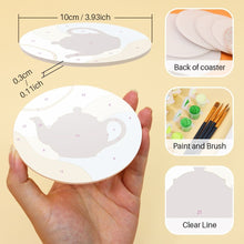 Load image into Gallery viewer, Paint by numbers 4" Coasters (6 pieces) - Tea Time