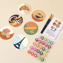 Load image into Gallery viewer, Paint by numbers 4" Coasters (6 pieces) - Paris Café
