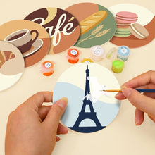Load image into Gallery viewer, Paint by numbers 4" Coasters (6 pieces) - Paris Café