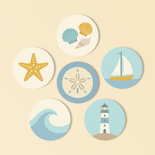 Load image into Gallery viewer, Paint by numbers 4" Coasters (6 pieces) - Sea Breeze Figured'Art