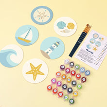 Load image into Gallery viewer, Paint by numbers 4" Coasters (6 pieces) - Sea Breeze