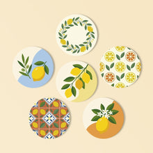 Load image into Gallery viewer, Paint by numbers 4" Coasters (6 pieces) - Lemon Garden Figured'Art