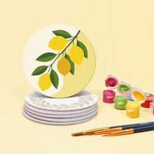 Load image into Gallery viewer, Paint by numbers 4" Coasters (6 pieces) - Lemon Garden
