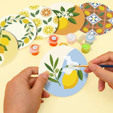 Load image into Gallery viewer, Paint by numbers 4" Coasters (6 pieces) - Lemon Garden