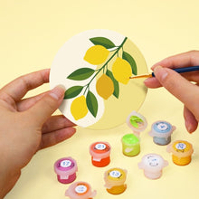 Load image into Gallery viewer, Paint by numbers 4" Coasters (6 pieces) - Lemon Garden