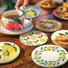 Load image into Gallery viewer, Paint by numbers 4" Coasters (6 pieces) - Lemon Garden