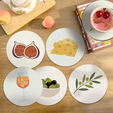 Load image into Gallery viewer, Paint by numbers 4" Coasters (6 pieces) - Mediterranean Flavors
