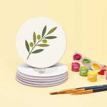 Load image into Gallery viewer, Paint by numbers 4" Coasters (6 pieces) - Mediterranean Flavors