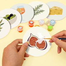 Load image into Gallery viewer, Paint by numbers 4" Coasters (6 pieces) - Mediterranean Flavors