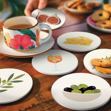 Load image into Gallery viewer, Paint by numbers 4" Coasters (6 pieces) - Mediterranean Flavors