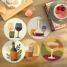Load image into Gallery viewer, Paint by numbers 4" Coasters (6 pieces) - Wine Tasting
