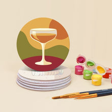 Load image into Gallery viewer, Paint by numbers 4" Coasters (6 pieces) - Wine Tasting