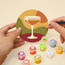 Load image into Gallery viewer, Paint by numbers 4" Coasters (6 pieces) - Wine Tasting