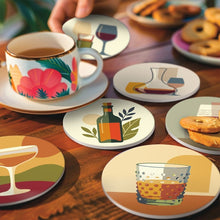 Load image into Gallery viewer, Paint by numbers 4" Coasters (6 pieces) - Wine Tasting