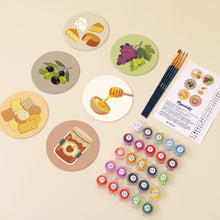 Load image into Gallery viewer, Paint by numbers 4" Coasters (6 pieces) - Mediterranean Aperitif