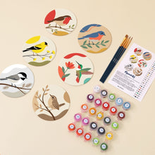Load image into Gallery viewer, Paint by numbers 4" Coasters (6 pieces) - Little Songbirds