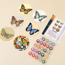 Load image into Gallery viewer, Paint by numbers 4" Coasters (6 pieces) - Wings of Spring