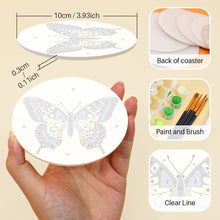 Load image into Gallery viewer, Paint by numbers 4" Coasters (6 pieces) - Wings of Spring