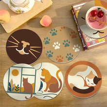 Load image into Gallery viewer, Paint by numbers 4" Coasters (6 pieces) - Cat Life