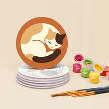Load image into Gallery viewer, Paint by numbers 4" Coasters (6 pieces) - Cat Life