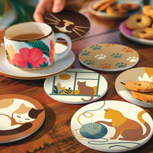 Load image into Gallery viewer, Paint by numbers 4" Coasters (6 pieces) - Cat Life