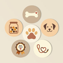 Load image into Gallery viewer, Paint by numbers 4" Coasters (6 pieces) - Puppy World Figured'Art