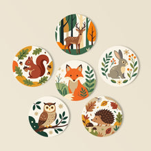 Load image into Gallery viewer, Paint by numbers 4" Coasters (6 pieces) - Forest Friends Figured'Art