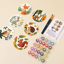 Load image into Gallery viewer, Paint by numbers 4" Coasters (6 pieces) - Forest Friends
