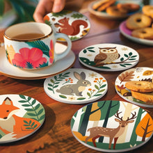 Load image into Gallery viewer, Paint by numbers 4" Coasters (6 pieces) - Forest Friends