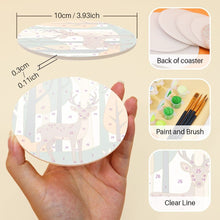 Load image into Gallery viewer, Paint by numbers 4" Coasters (6 pieces) - Forest Friends