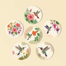 Load image into Gallery viewer, Paint by numbers 4" Coasters (6 pieces) - Hummingbird Dance Figured'Art