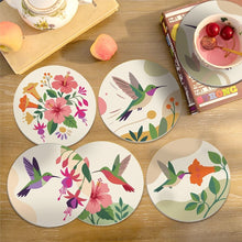 Load image into Gallery viewer, Paint by numbers 4" Coasters (6 pieces) - Hummingbird Dance