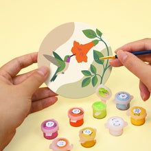 Load image into Gallery viewer, Paint by numbers 4" Coasters (6 pieces) - Hummingbird Dance
