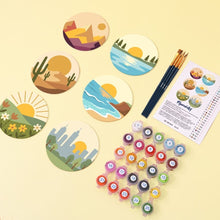 Load image into Gallery viewer, Paint by numbers 4" Coasters (6 pieces) - Natural Horizons