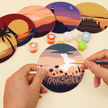 Load image into Gallery viewer, Paint by numbers 4" Coasters (6 pieces) - Sunset Horizons