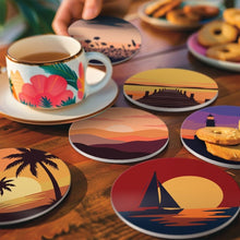 Load image into Gallery viewer, Paint by numbers 4" Coasters (6 pieces) - Sunset Horizons