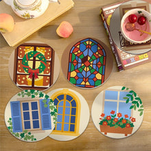 Load image into Gallery viewer, Paint by numbers 4" Coasters (6 pieces) - Enchanted Windows