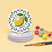 Load image into Gallery viewer, Paint by numbers 4" Coasters (6 pieces) - Mediterranean Motifs